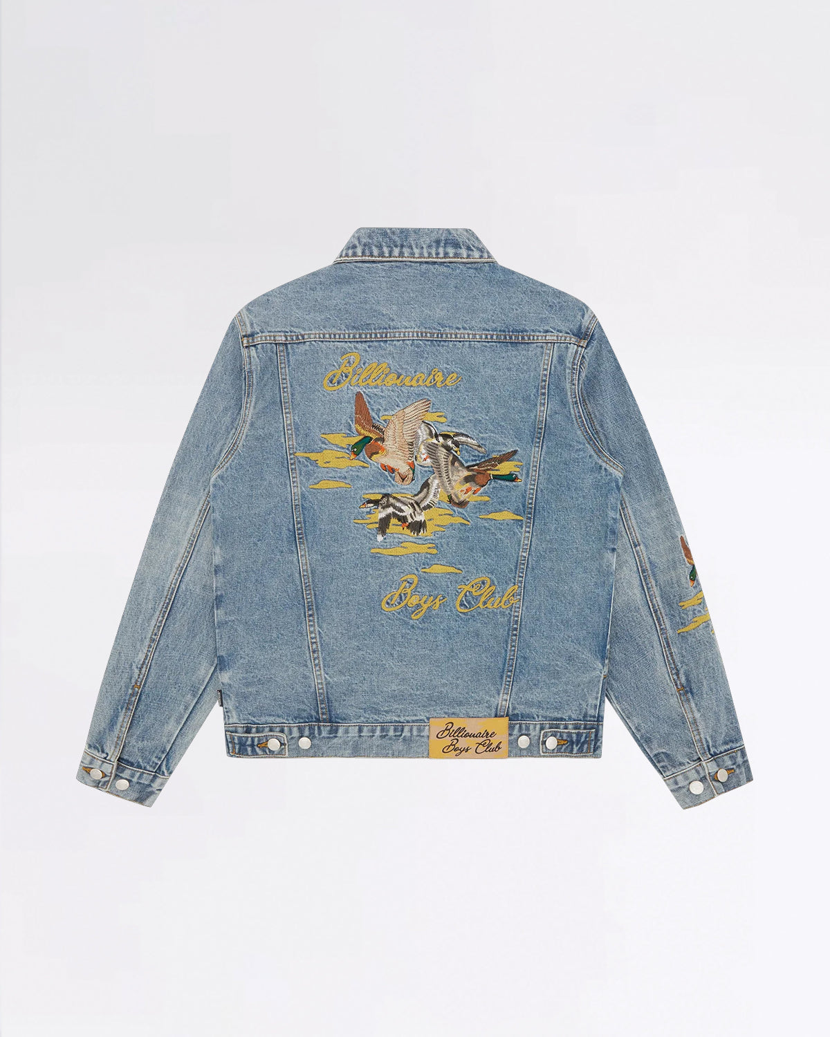 DUCK EMBROIDERED DENIM JACKET HEAVY WASH BLUE
